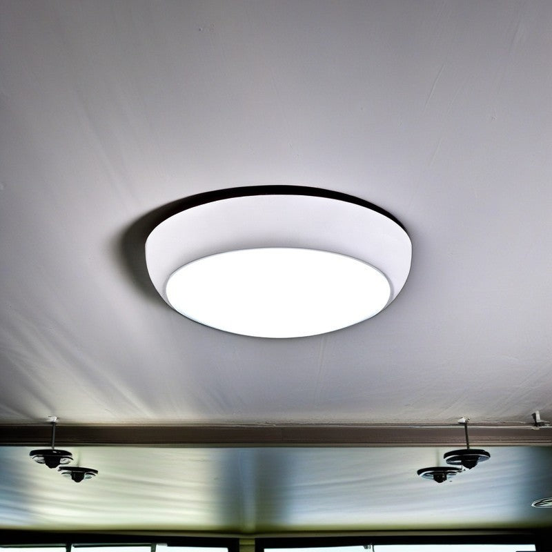 Modern Minimalist Round Plastic LED Flush Mount Ceiling Light For Living Room