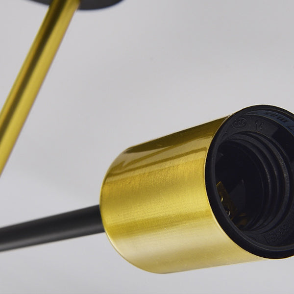 مصباح سقف معاصر على شكل عمود نورديك مصنوع من الحديد والزجاج، مزود بمصباحين، مثبت بشكل نصف مسطح، لغرفة المعيشة