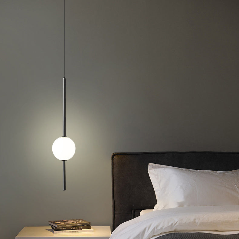 Modern Minimalist Column Iron Aluminum Acrylic LED Pendant Light For Living Room