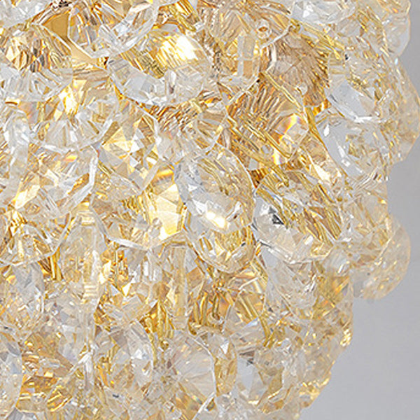 Contemporary Luxury Globe Iron Crystal 1-Light Semi-Flush Mount Ceiling Light For Living Room