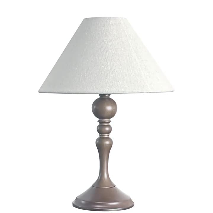 Traditional Japanese Drum Wood Fabric 1-Light Table Lamp For Living Room