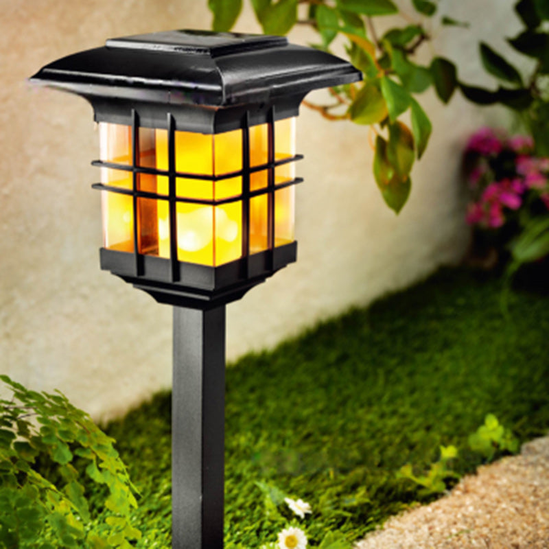 Modern Minimalist Column Plastic LED Solar Standing Floor Lamp For Garden