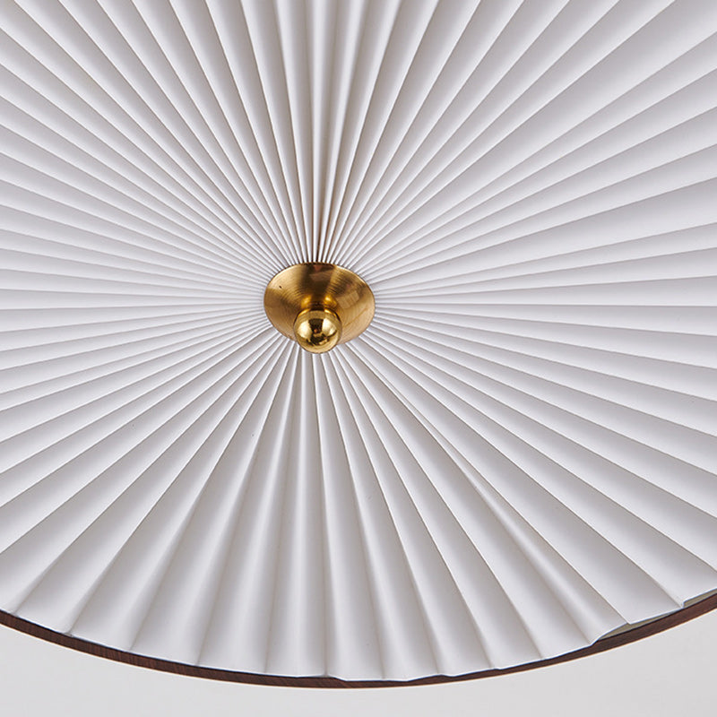 Traditional Vintage Round Iron Plastic LED Semi-Flush Mount Ceiling Light For Living Room