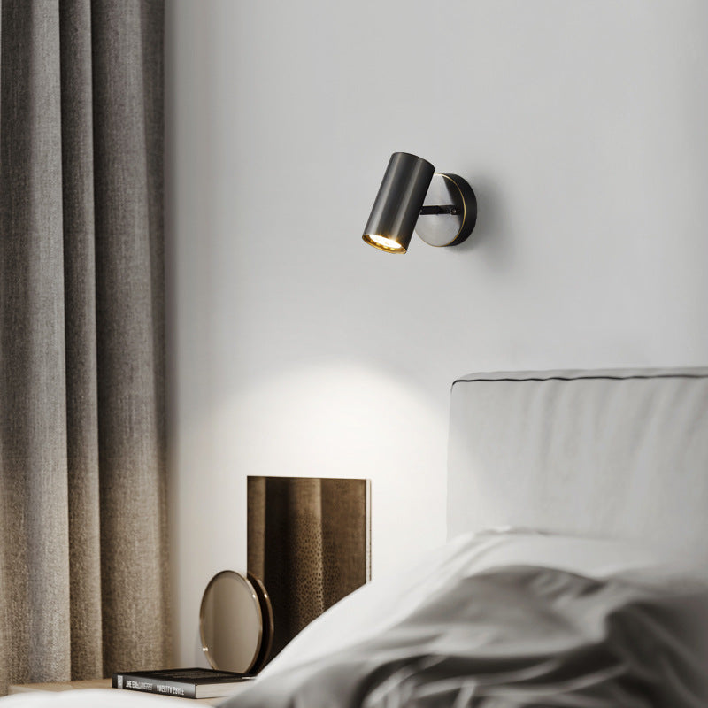 Contemporary Nordic Cylinder Copper 1-Light Wall Sconce Lamp For Living Room