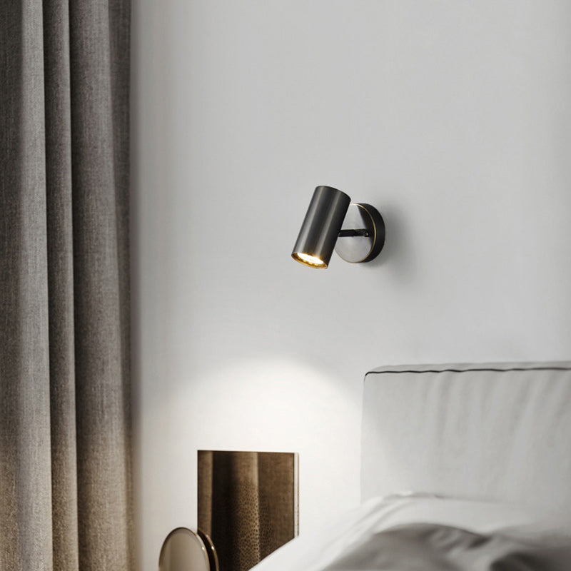Contemporary Nordic Cylinder Copper 1-Light Wall Sconce Lamp For Living Room