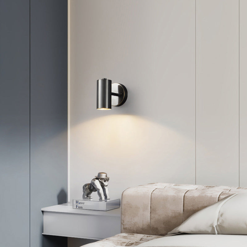 Contemporary Nordic Cylinder Copper 1-Light Wall Sconce Lamp For Living Room