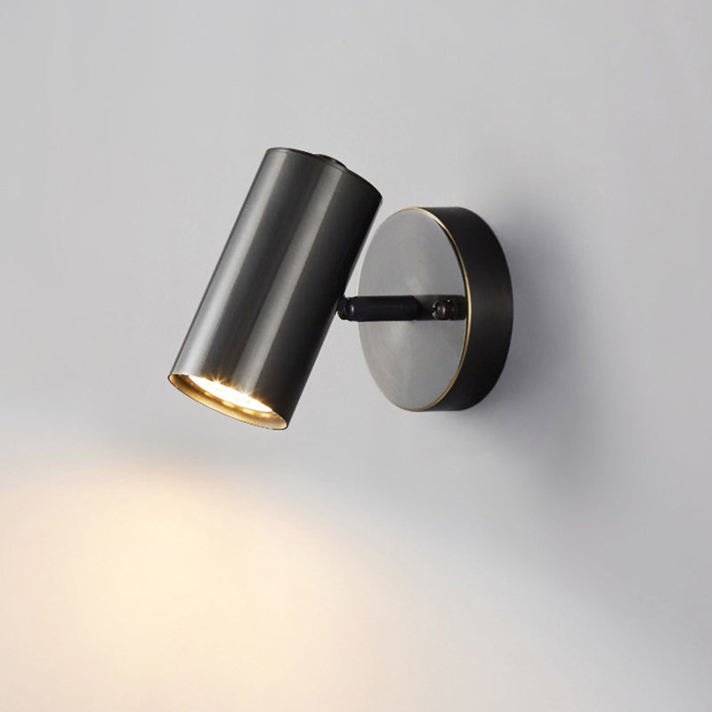 Contemporary Nordic Cylinder Copper 1-Light Wall Sconce Lamp For Living Room