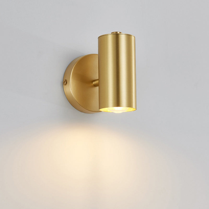 Contemporary Nordic Cylinder Copper 1-Light Wall Sconce Lamp For Living Room