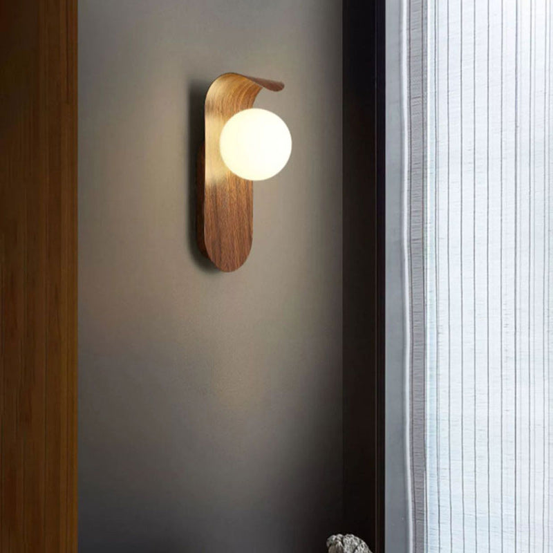 Contemporary Nordic Globe Iron Glass 1-Light Wall Sconce Lamp For Living Room