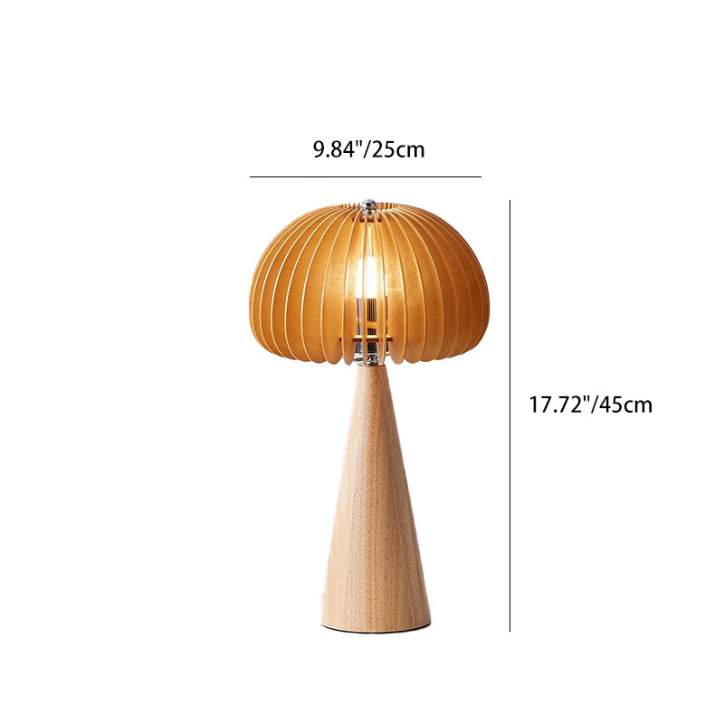 Traditional Vintage Oval Iron Wood 1-Light Table Lamp For Living Room