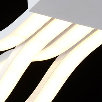 ثريا جزيرة LED بتصميم عصري بسيط مع حلقة مزدوجة من الألومنيوم والسيليكون لغرفة الطعام