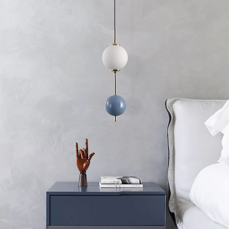 Modern Minimalist Iron Candied Haws Colorful Ball LED Pendant Light For Bedroom