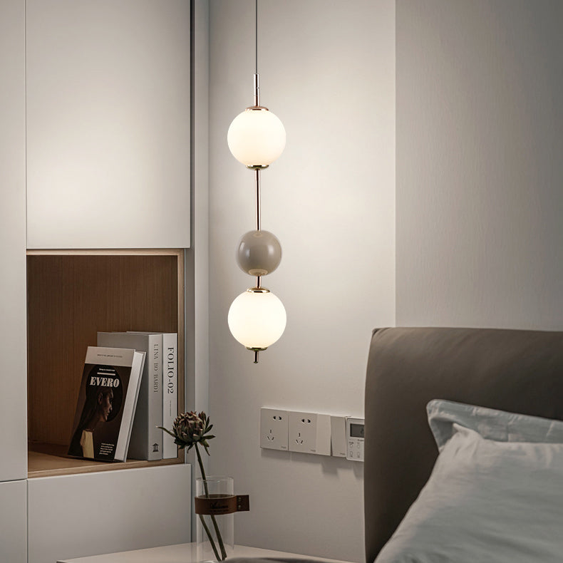 Modern Minimalist Iron Candied Haws Colorful Ball LED Pendant Light For Bedroom