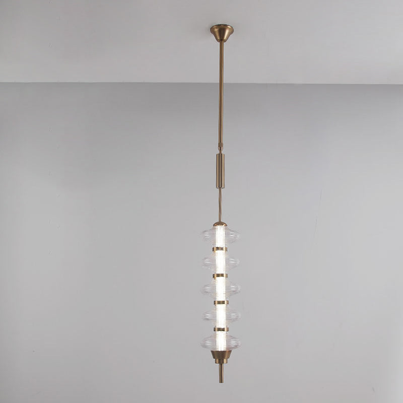 Contemporary Creative Gourd Hardware Glass LED Pendant Light For Living Room