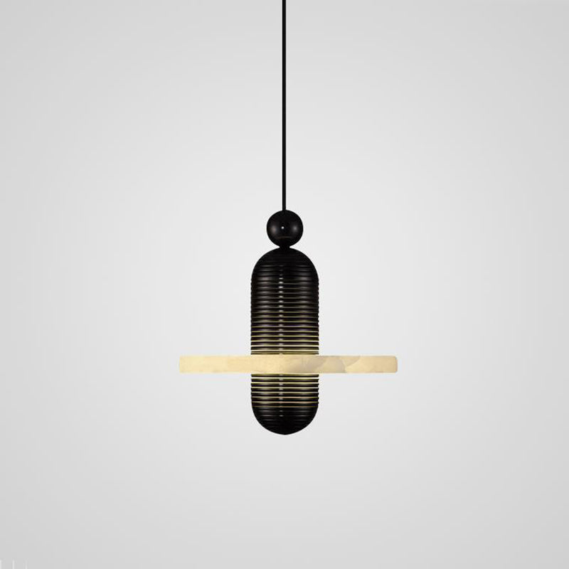 مصباح LED دائري معاصر من الرخام والألومنيوم لغرفة المعيشة