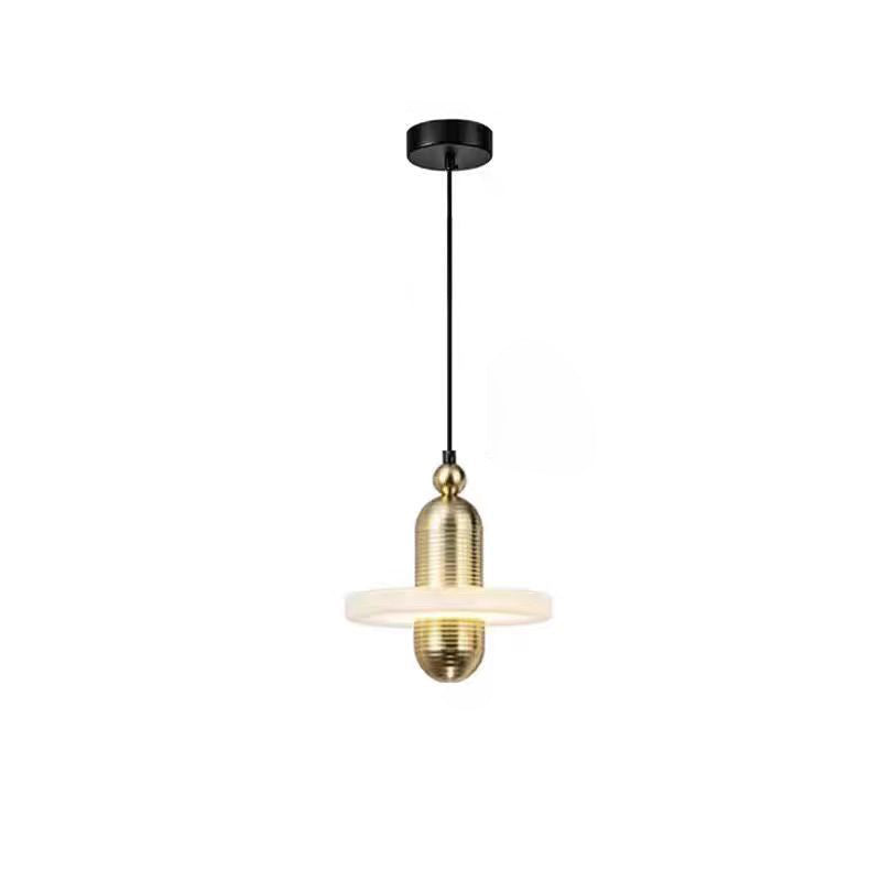 مصباح LED دائري معاصر من الرخام والألومنيوم لغرفة المعيشة