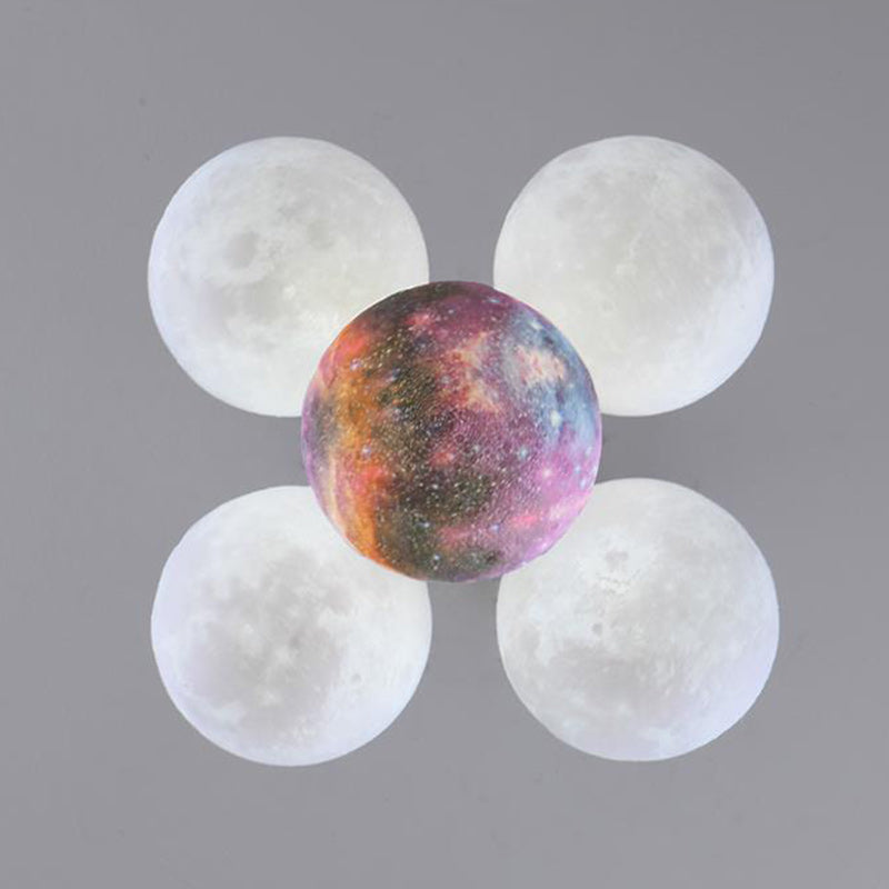 Contemporary Nordic Adjustable Moon Bubble Iron PLA 5/13-Lights Chandelier For Dining Room