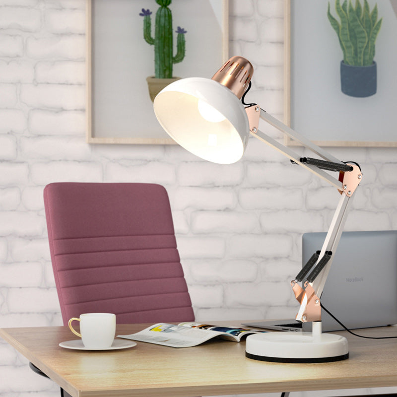 Modern Minimalist Foldable Rotatable Bowl Head Iron 1-Light Table Lamp For Study