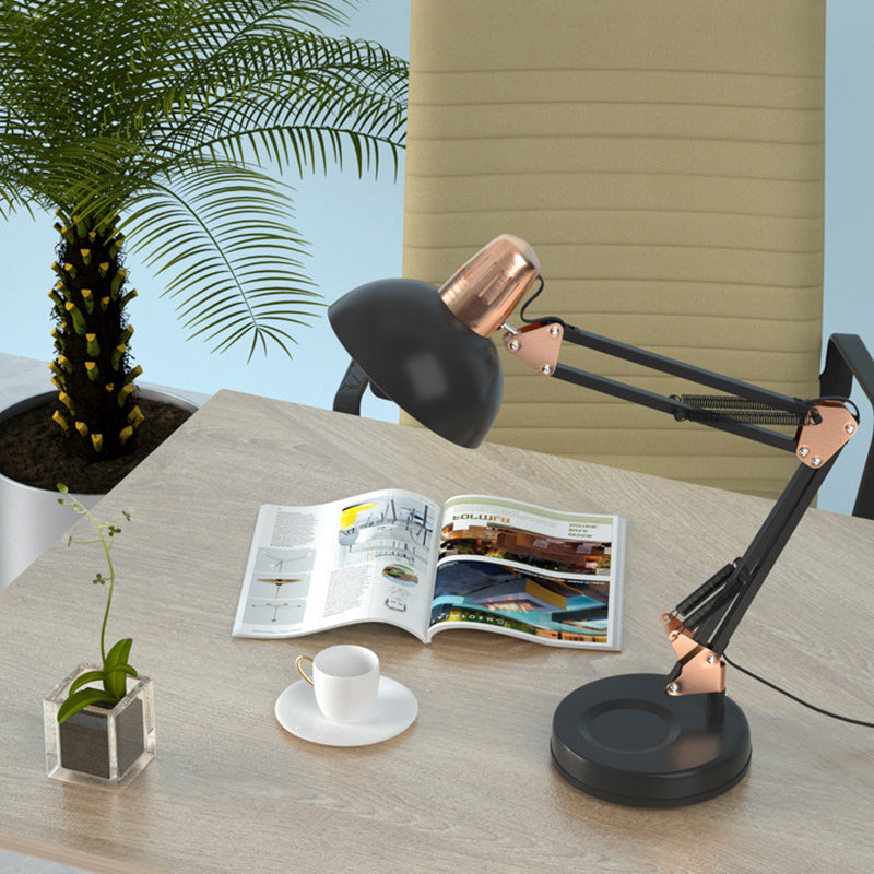 Modern Minimalist Foldable Rotatable Bowl Head Iron 1-Light Table Lamp For Study