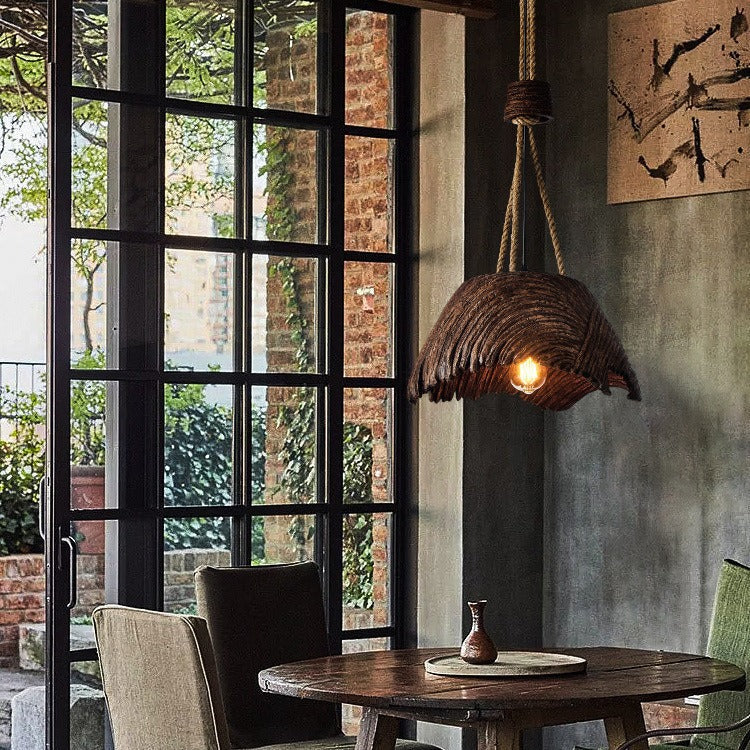 مصباح معلق دائري تقليدي عتيق مصنوع يدويًا من البوليسترين عالي الكثافة لغرفة الطعام