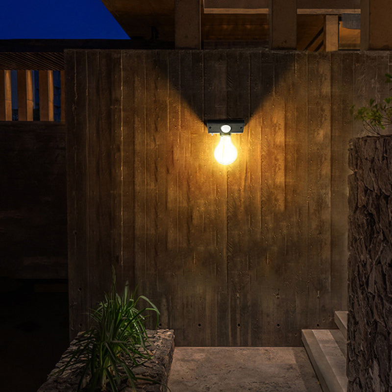 Modern Minimalist Waterproof Human Body Sensor ABS Tungsten Bulb LED Wall Sconce Lamp For Outdoor