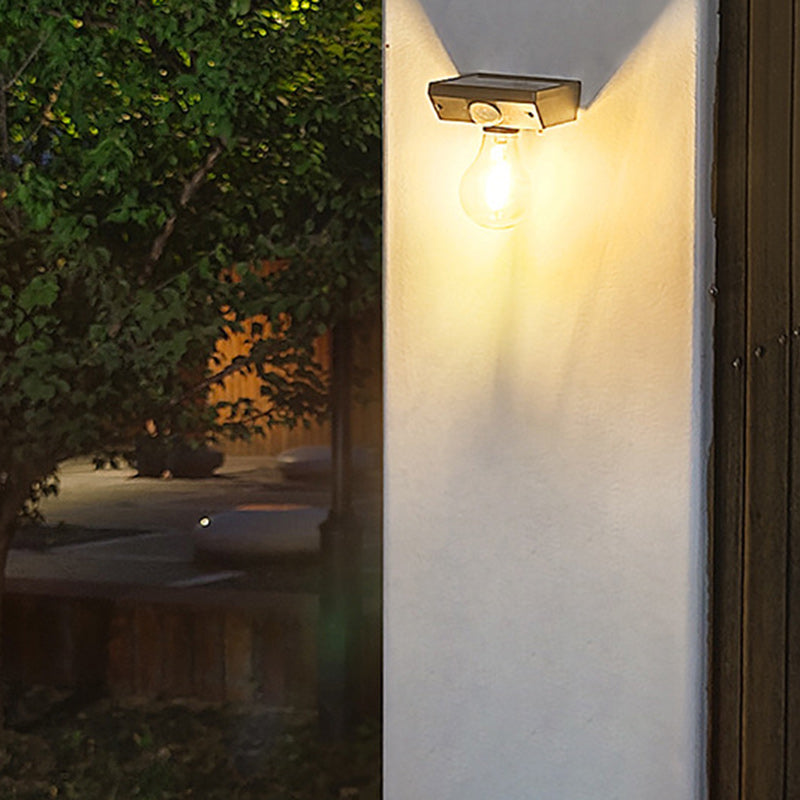 Modern Minimalist Waterproof Human Body Sensor ABS Tungsten Bulb LED Wall Sconce Lamp For Outdoor