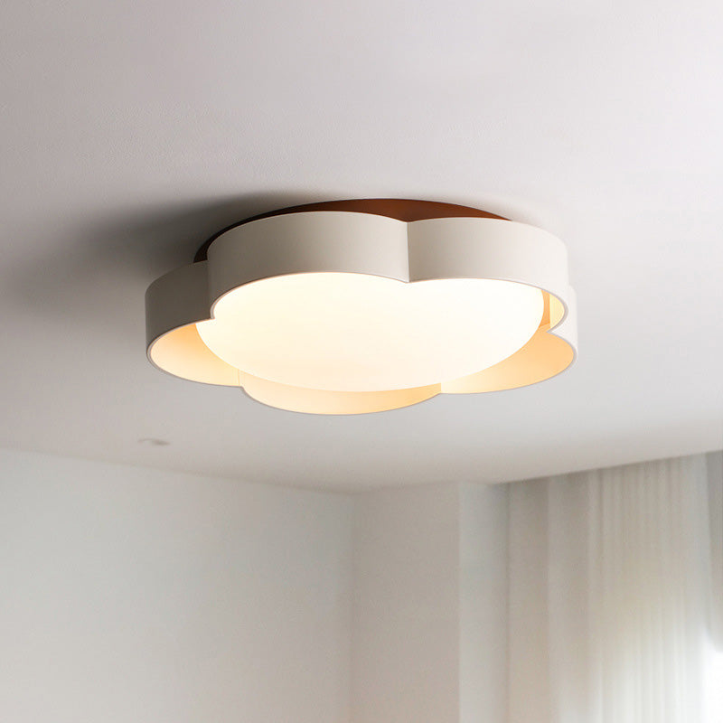 寝室用 北欧風 アイアン PEフラワー LED セミフラッシュマウント シーリングライト