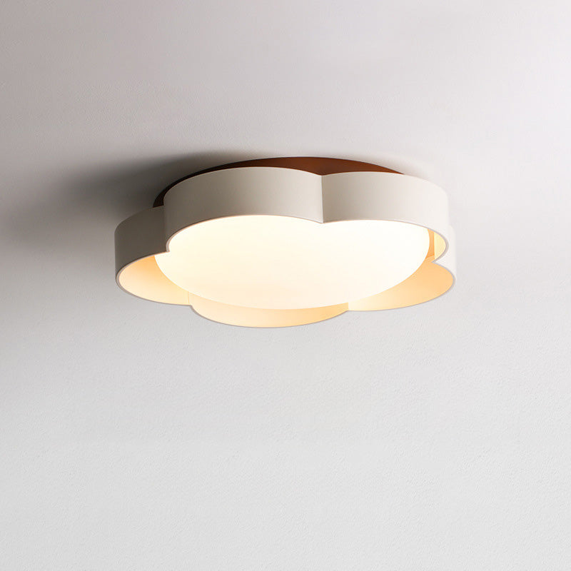 寝室用 北欧風 アイアン PEフラワー LED セミフラッシュマウント シーリングライト