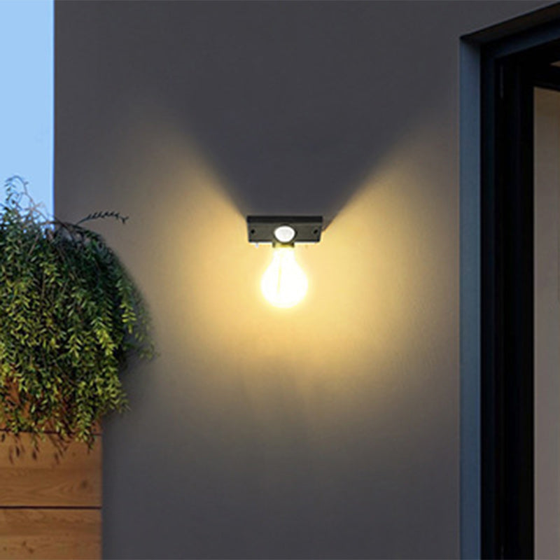 Modern Minimalist Waterproof Human Body Sensor ABS Tungsten Bulb LED Wall Sconce Lamp For Outdoor