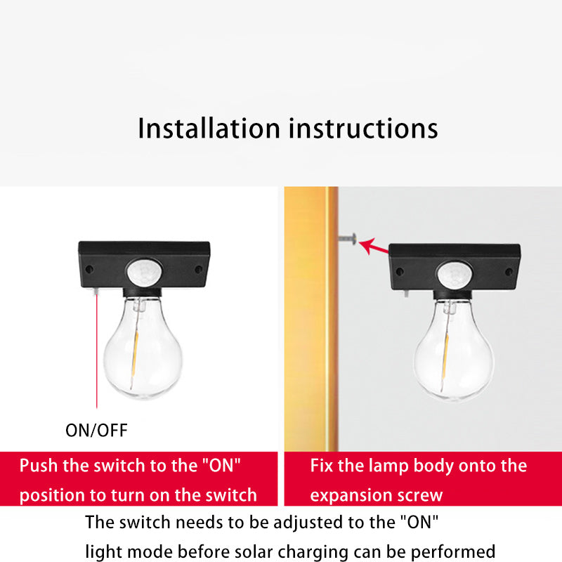 Modern Minimalist Waterproof Human Body Sensor ABS Tungsten Bulb LED Wall Sconce Lamp For Outdoor