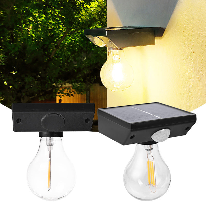 Modern Minimalist Waterproof Human Body Sensor ABS Tungsten Bulb LED Wall Sconce Lamp For Outdoor
