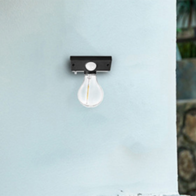 Modern Minimalist Waterproof Human Body Sensor ABS Tungsten Bulb LED Wall Sconce Lamp For Outdoor