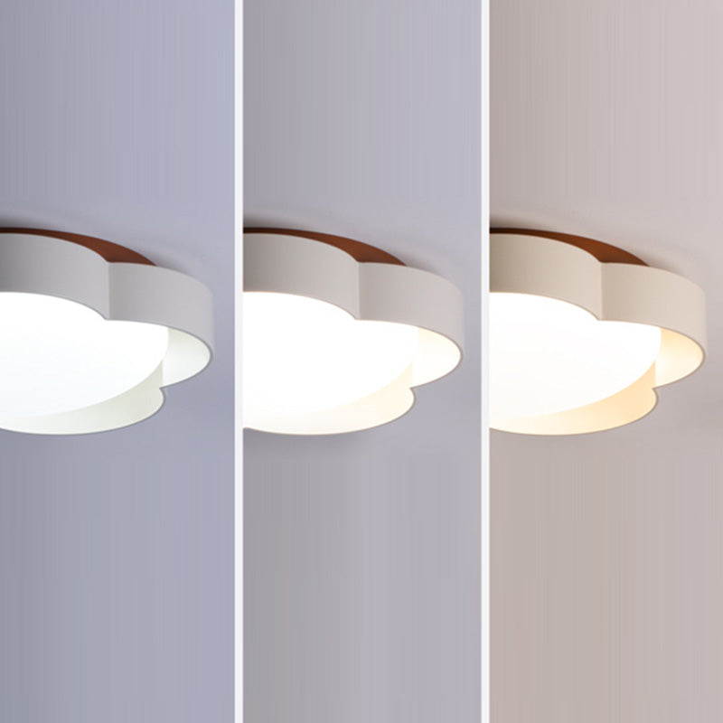 寝室用 北欧風 アイアン PEフラワー LED セミフラッシュマウント シーリングライト