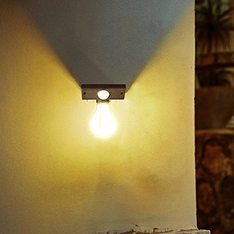 Modern Minimalist Waterproof Human Body Sensor ABS Tungsten Bulb LED Wall Sconce Lamp For Outdoor
