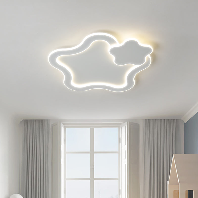 Contemporary Creative Kids Cartoon Five-Pointed Star Iron Acrylic LED Flush Mount Ceiling Light For Bedroom