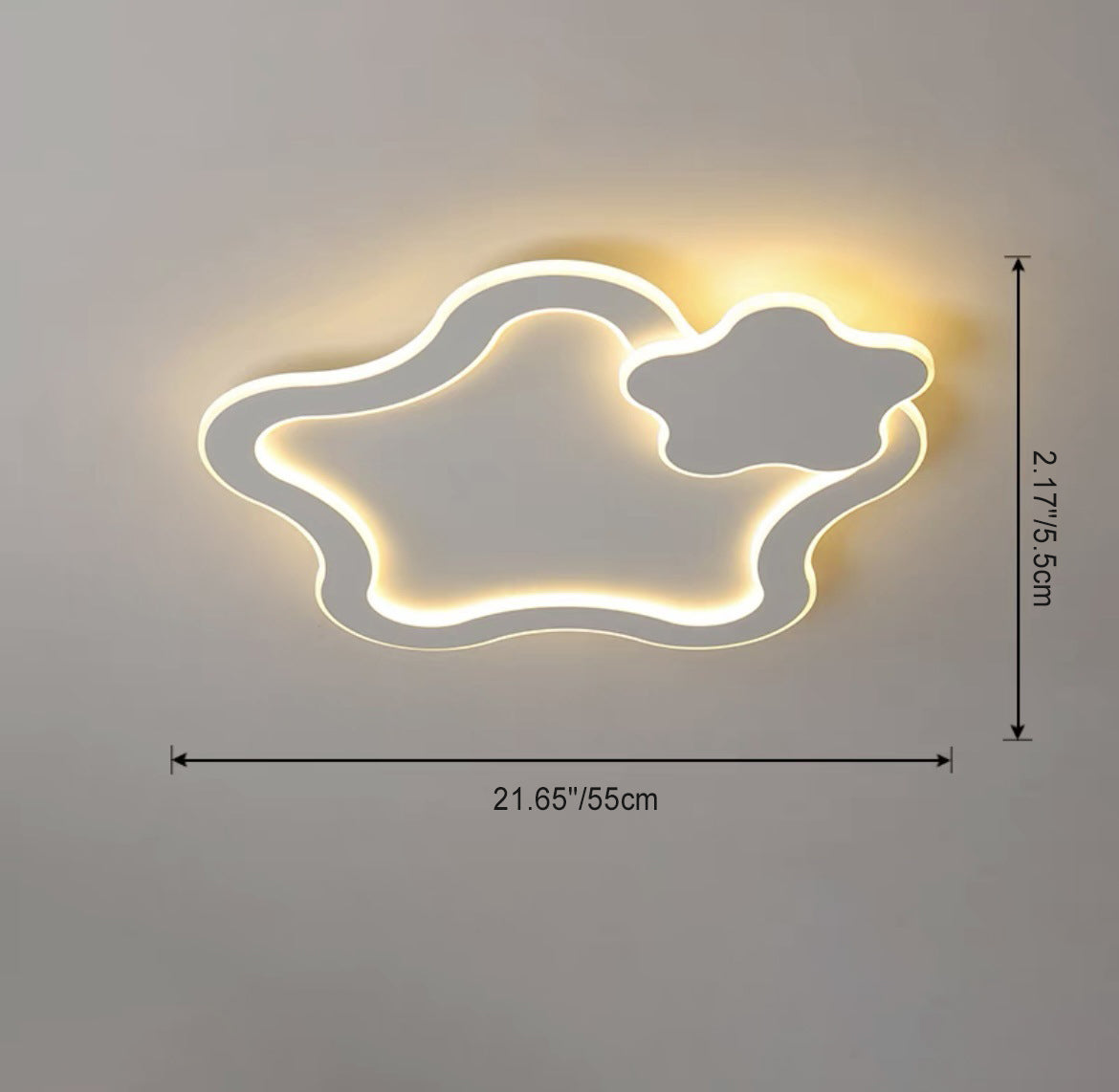 Contemporary Creative Kids Cartoon Five-Pointed Star Iron Acrylic LED Flush Mount Ceiling Light For Bedroom