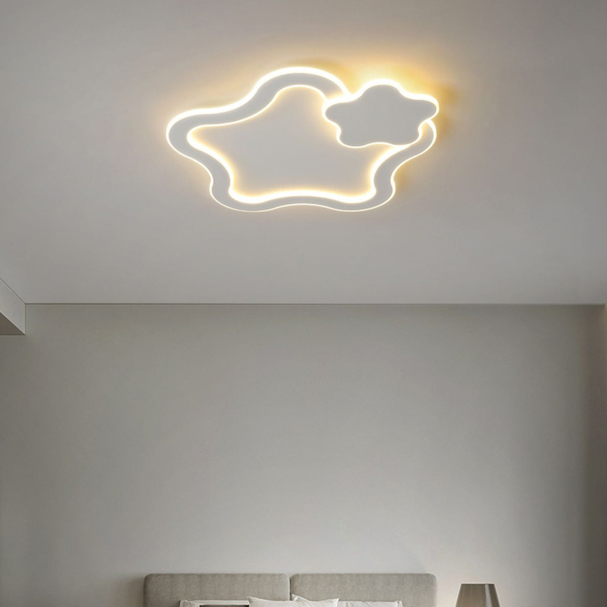 Contemporary Creative Kids Cartoon Five-Pointed Star Iron Acrylic LED Flush Mount Ceiling Light For Bedroom