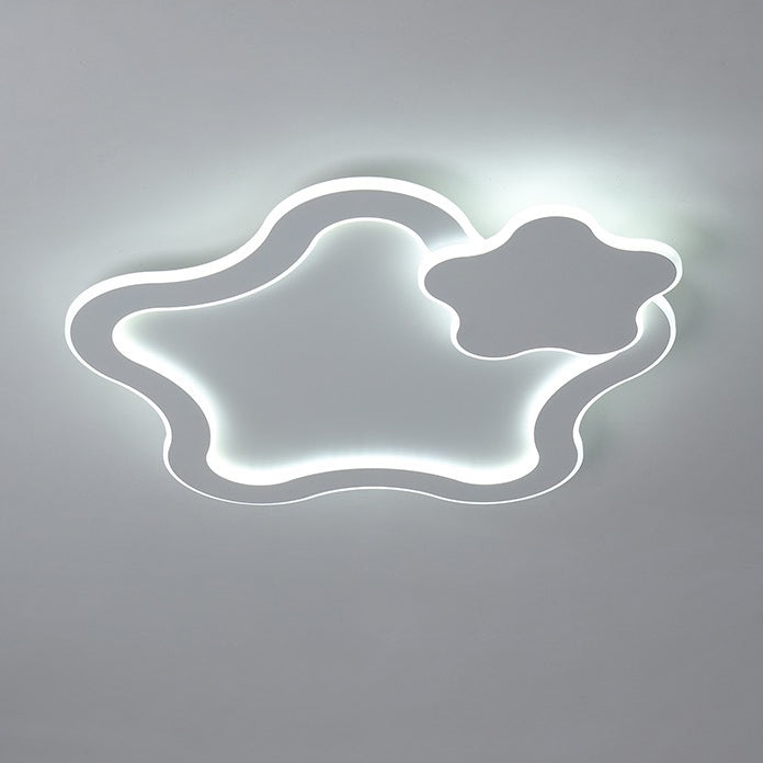 Contemporary Creative Kids Cartoon Five-Pointed Star Iron Acrylic LED Flush Mount Ceiling Light For Bedroom