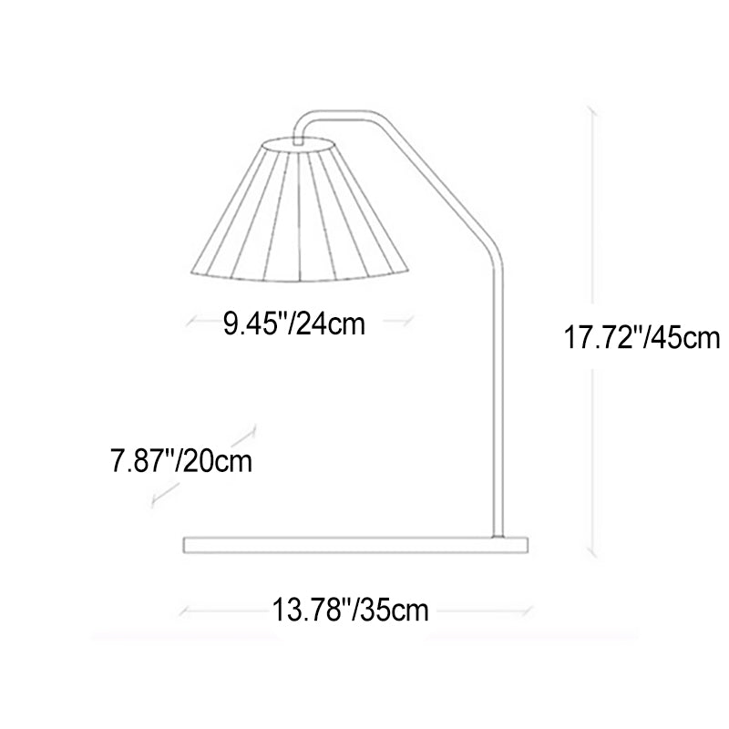Traditional Vintage Umbrella Round Pleated Fabric Wood USB 1-Light Table Lamp For Living Room