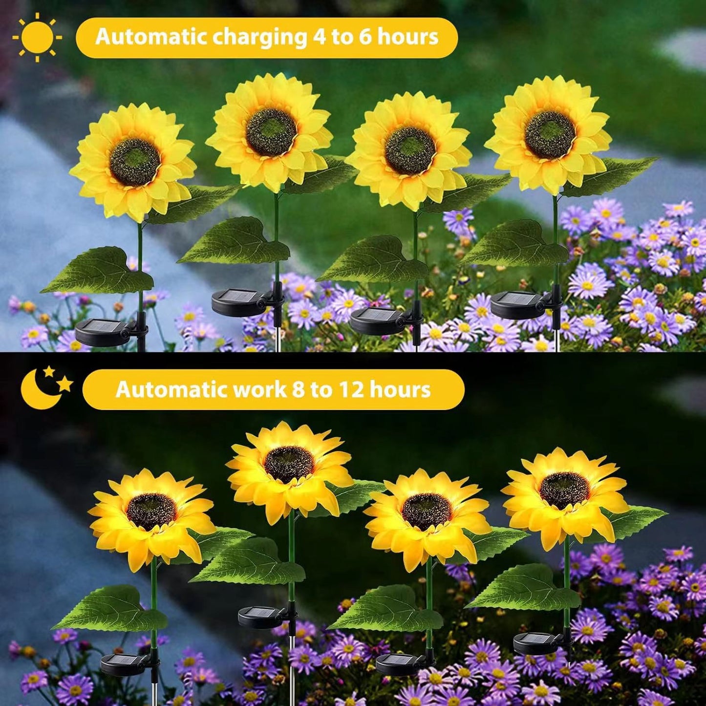 Contemporary Creative Artificial Flower LED Solar Waterproof Lawn Insert Light For Outdoor Patio