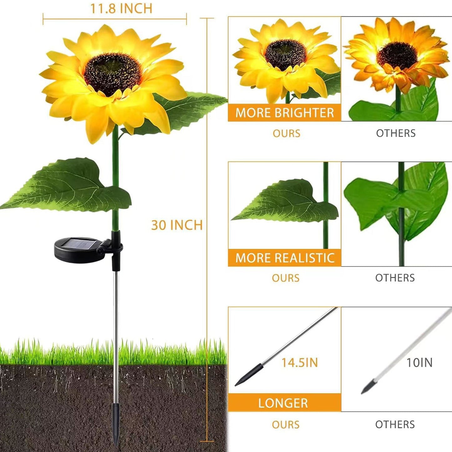 Contemporary Creative Artificial Flower LED Solar Waterproof Lawn Insert Light For Outdoor Patio