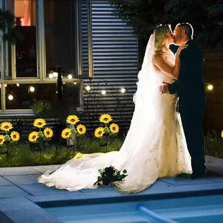 Contemporary Creative Artificial Flower LED Solar Waterproof Lawn Insert Light For Outdoor Patio