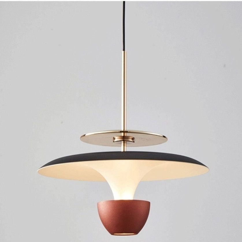 Modern Luxury Liftable Flying Saucer Rectilinear Aluminum Acrylic LED Pendant Light For Bedroom
