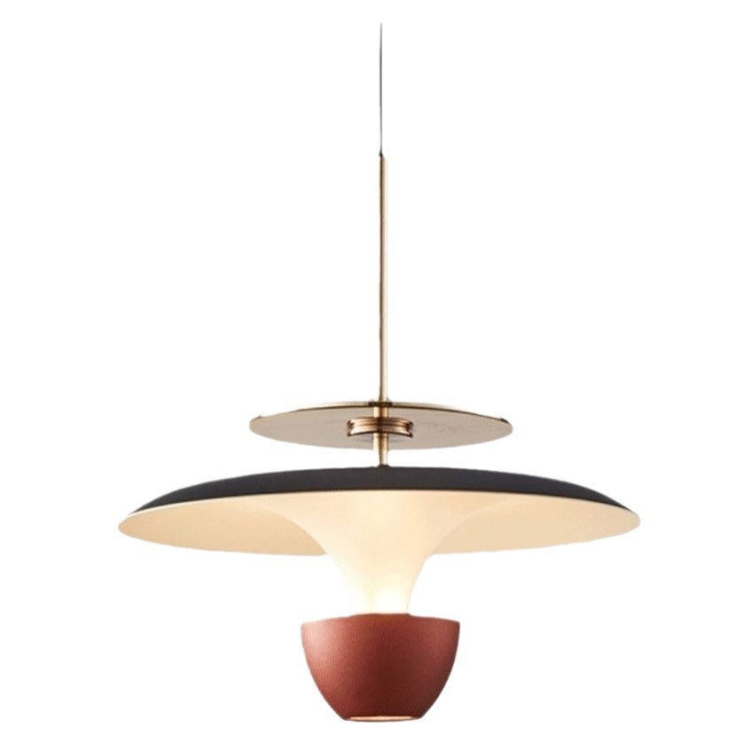 Modern Luxury Liftable Flying Saucer Rectilinear Aluminum Acrylic LED Pendant Light For Bedroom