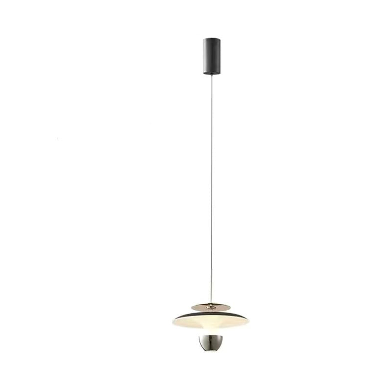 Modern Luxury Liftable Flying Saucer Rectilinear Aluminum Acrylic LED Pendant Light For Bedroom