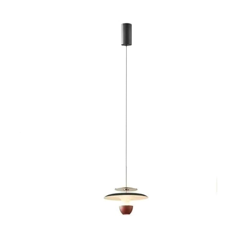 Modern Luxury Liftable Flying Saucer Rectilinear Aluminum Acrylic LED Pendant Light For Bedroom