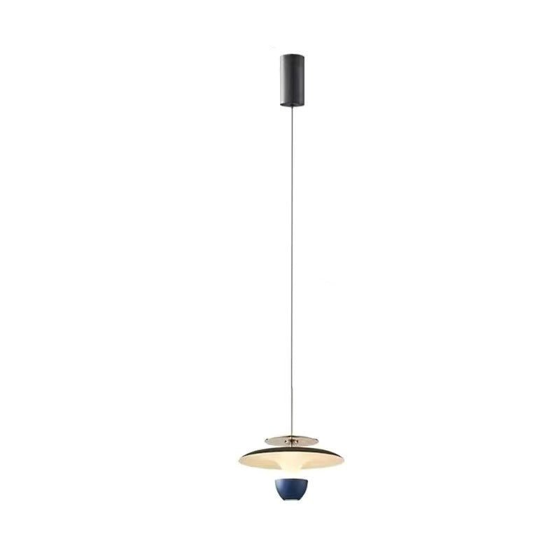 Modern Luxury Liftable Flying Saucer Rectilinear Aluminum Acrylic LED Pendant Light For Bedroom