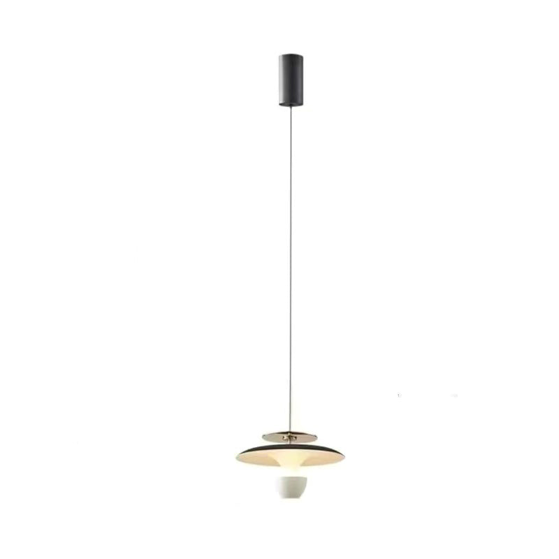 Modern Luxury Liftable Flying Saucer Rectilinear Aluminum Acrylic LED Pendant Light For Bedroom