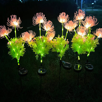 Contemporary Creative Artificial PVC Flower LED Solar Waterproof Lawn Insert Light For Outdoor Patio