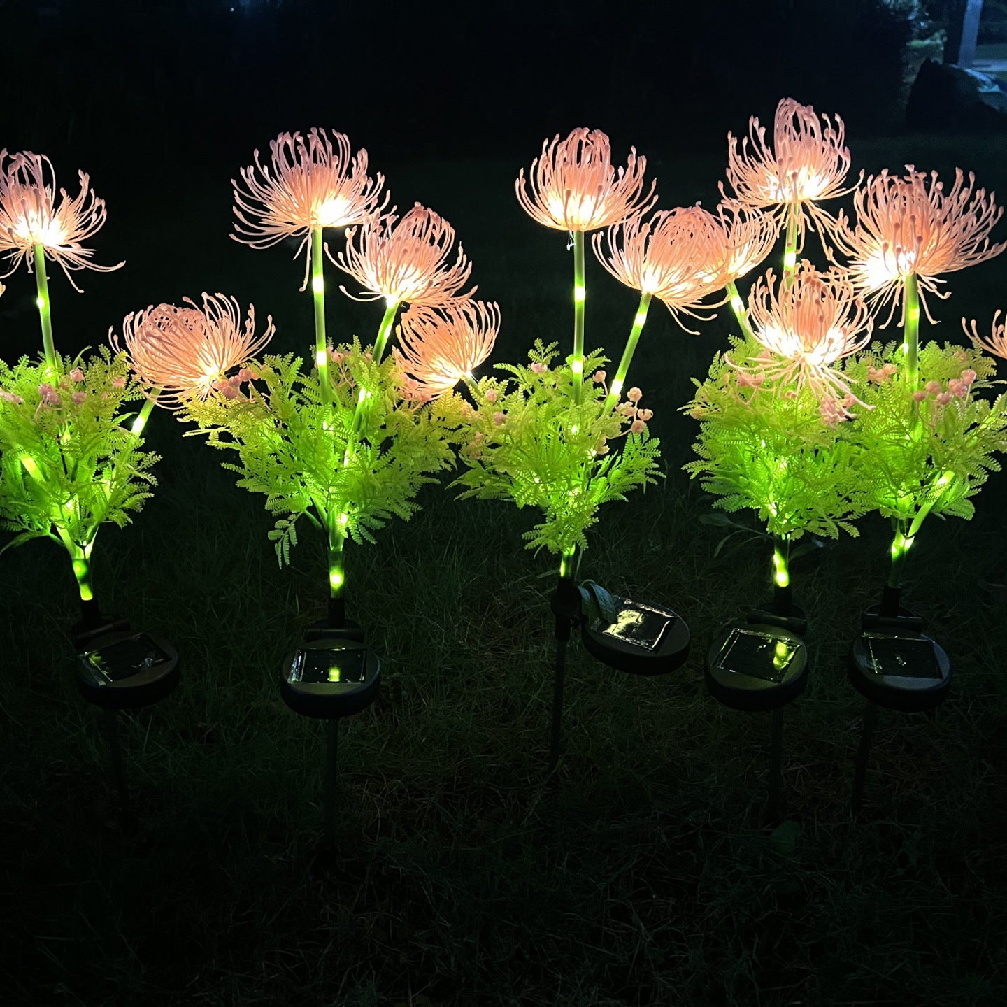 Contemporary Creative Artificial PVC Flower LED Solar Waterproof Lawn Insert Light For Outdoor Patio